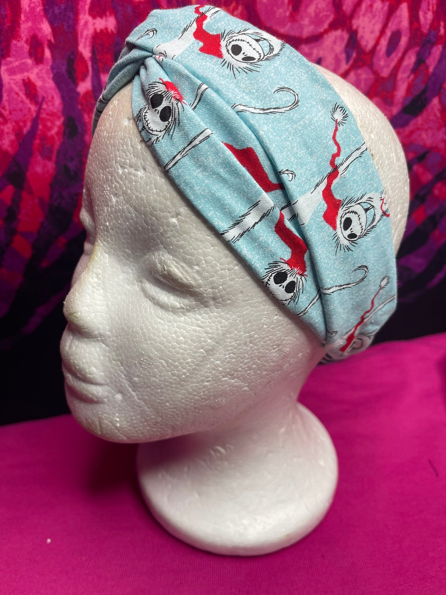 JACK SKELETON XMAS TURBAN TWIST HEADBAND