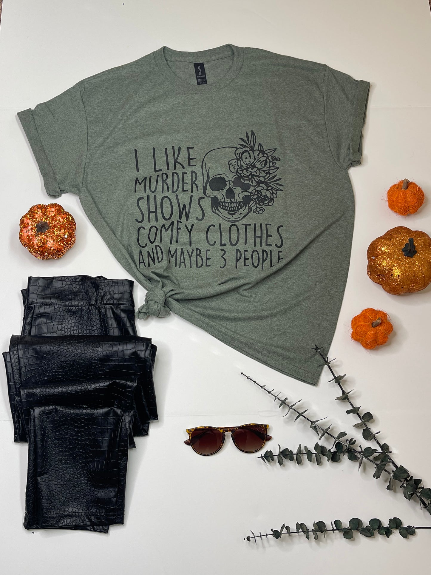 Woman wearing the Petty State of Mind T-shirt for a casual look.