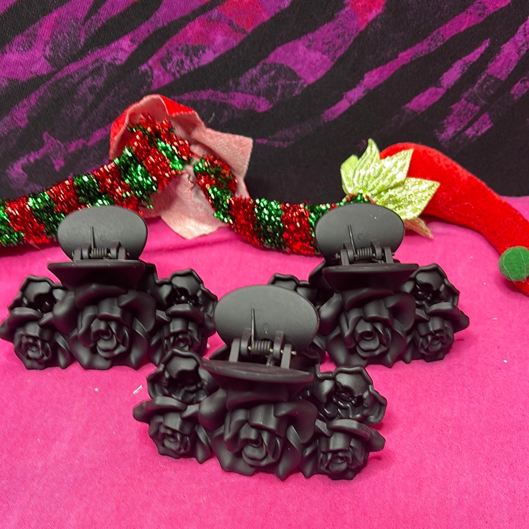Pink & Black Couture Hair Clips
