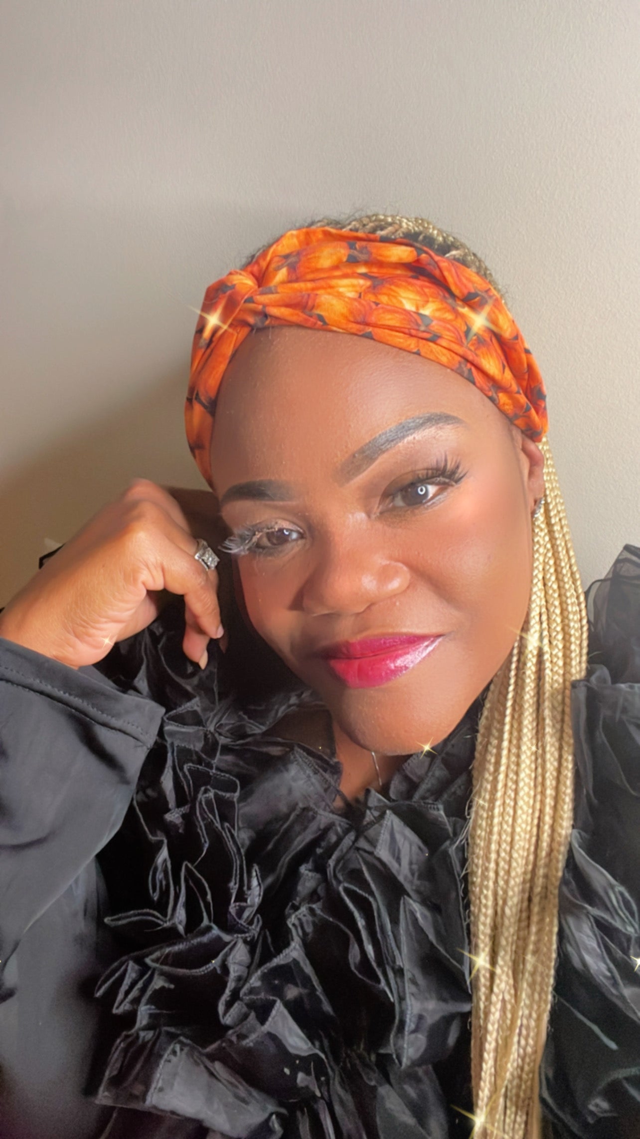 “Pumpkin Spice” Turban Twist Diva Headband - VALENCIA COUTURE LLC  (SEO) Gown Designer