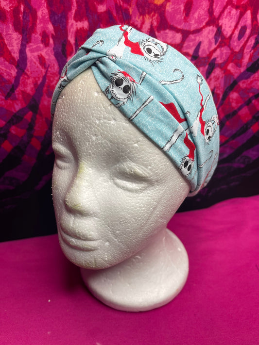 JACK SKELETON XMAS TURBAN TWIST HEADBAND