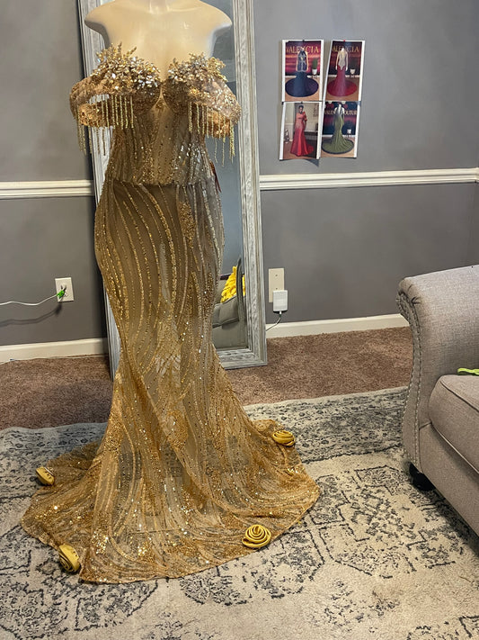 Golden Dynasty Drip Gown (CUSTOM MADE ONLY)
