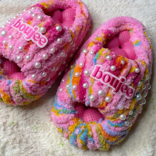 Cotton Candy Boujee Pearl Yarn Slides