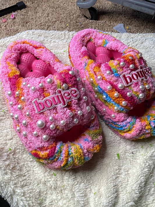 Cotton Candy Boujee Pearl Yarn Slides