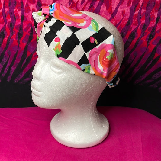 “Black & White Turban Twist Diva Headband - VALENCIA COUTURE LLC  (SEO) Gown Designer